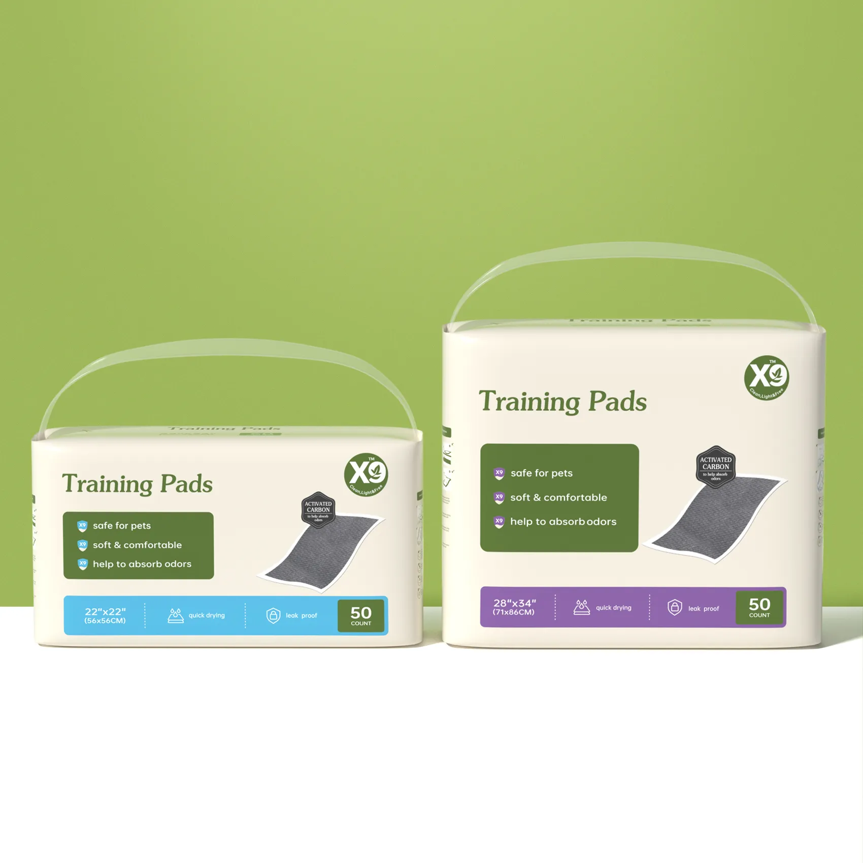 X9 Activated Charcoal Disposable Training Pads – 50 Count