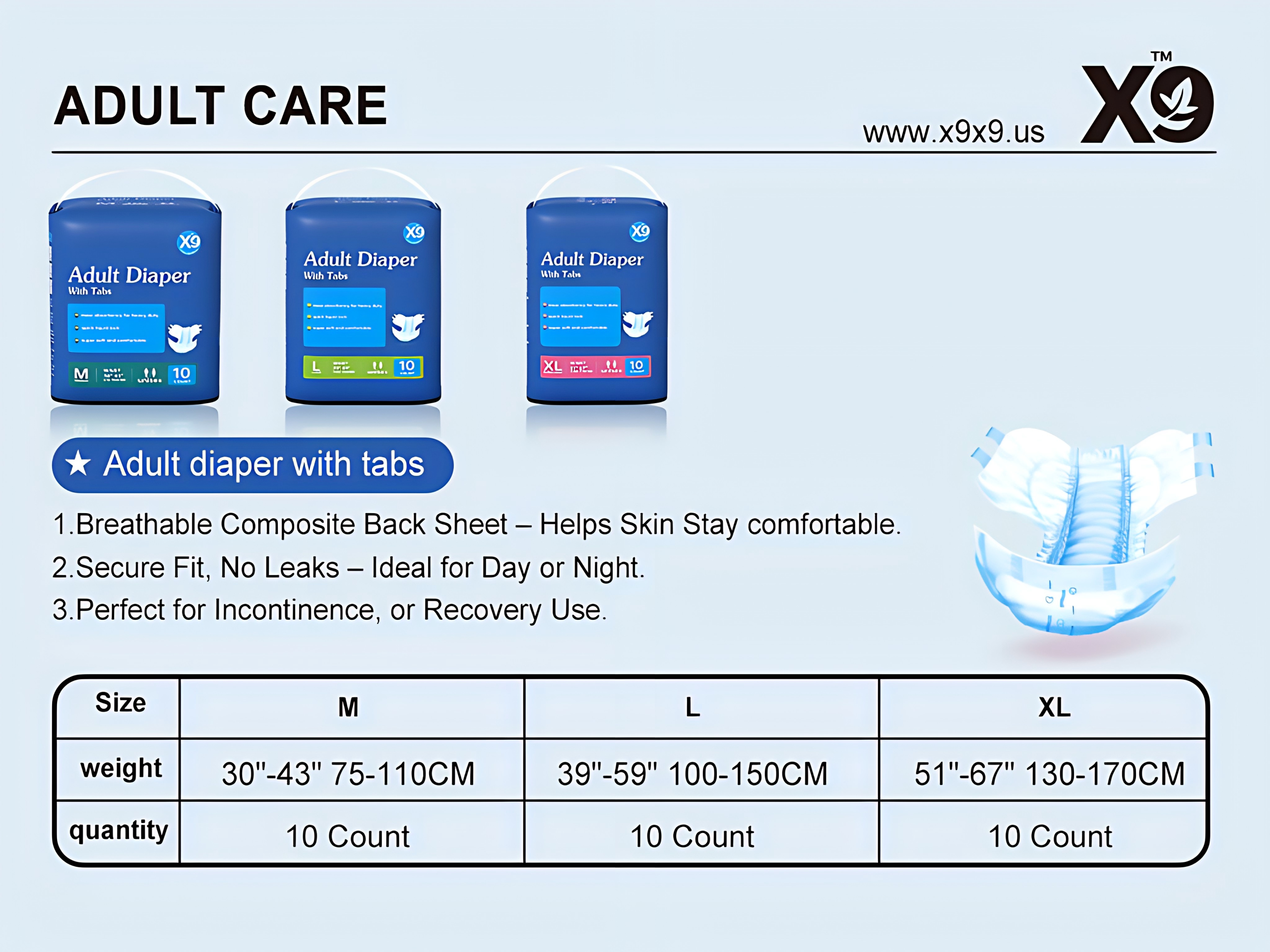 Adult Diaper With Tabs