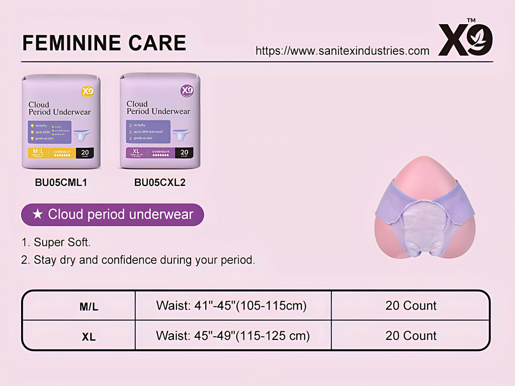 X9 Cloud Disposable Overnight Period Underwear