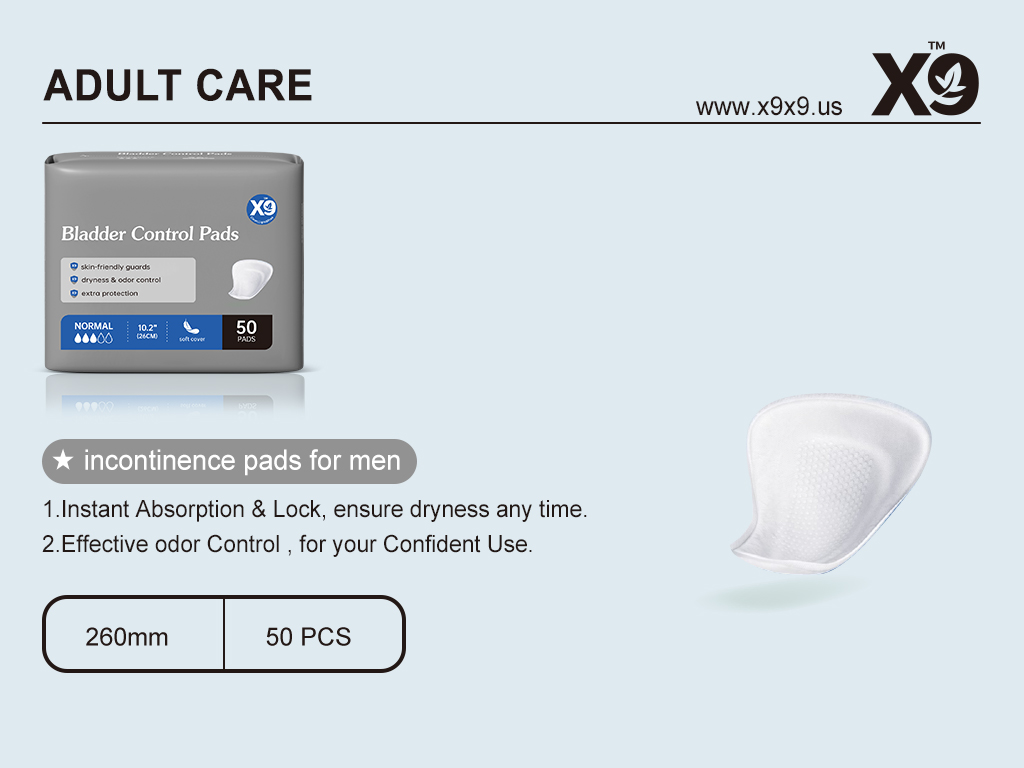 X9 260mm Male Incontinence Bladder Control Pads