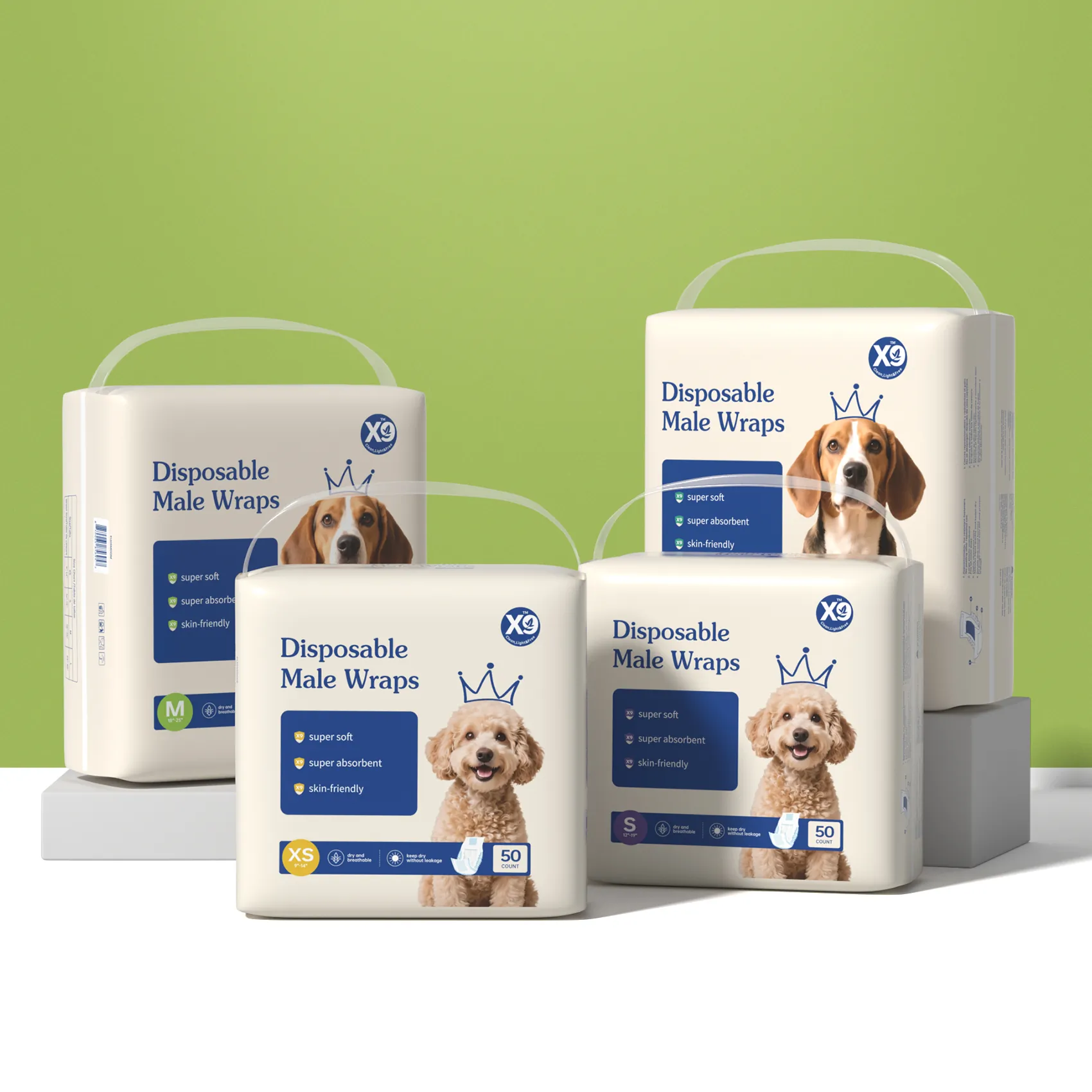 X9 Disposable Male Dog Wraps for Incontinence & Marking