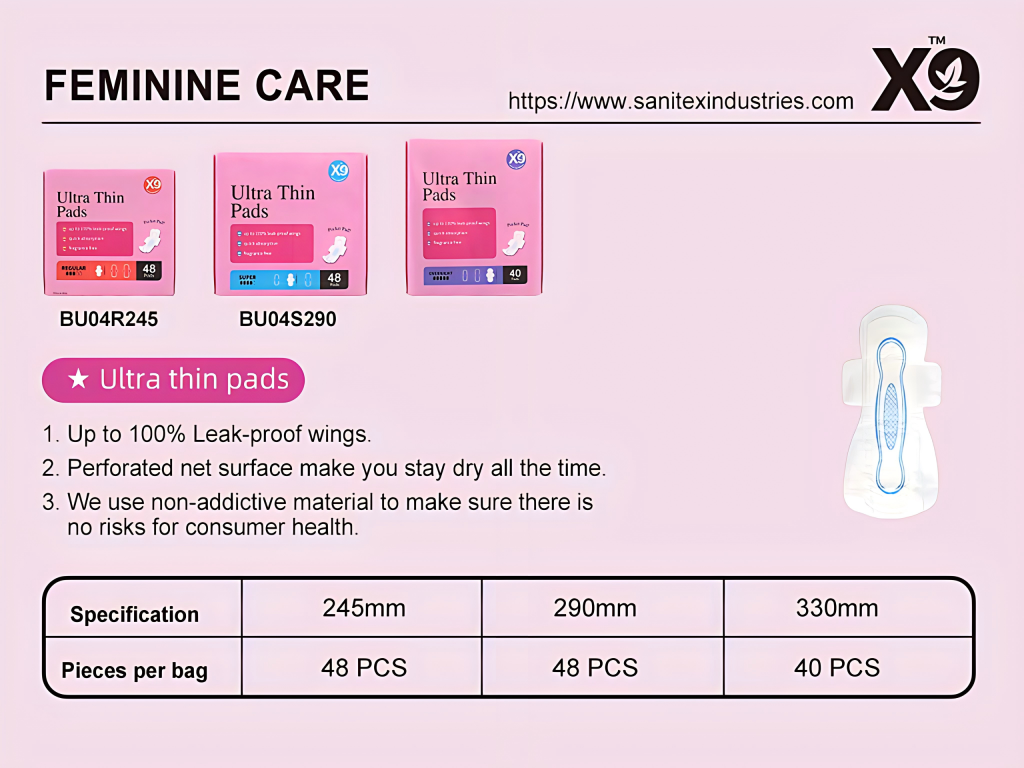 X9 Ultra Thin Unscented Sanitary Pads
